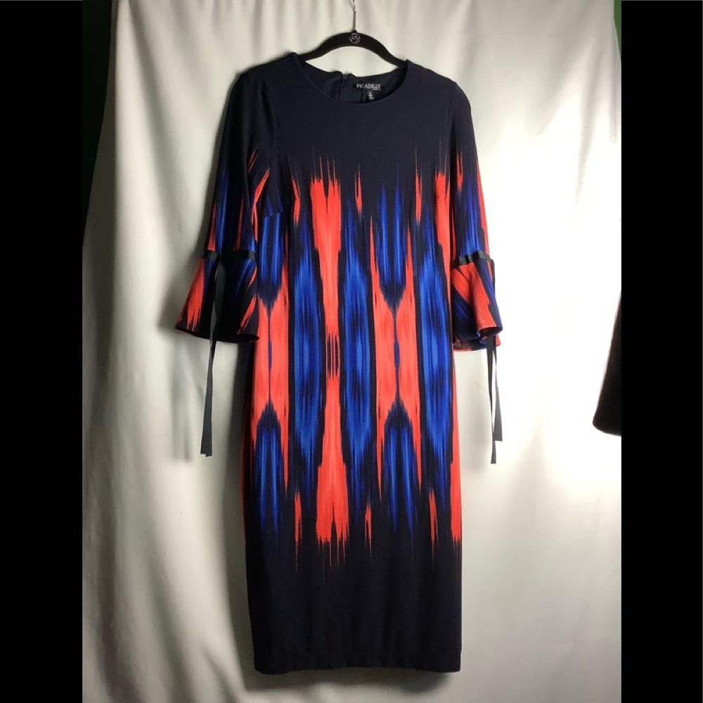 ☑️Piccadilly Canada Shift Midi Shift Print Dress